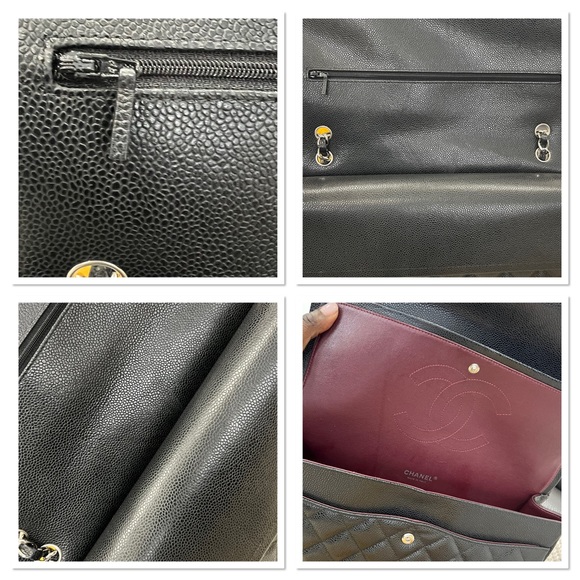 🔥Authentic Chanel Classic Flap Maxi in Black Caviar Leather and Silver Hardware - Picture 9 of 16